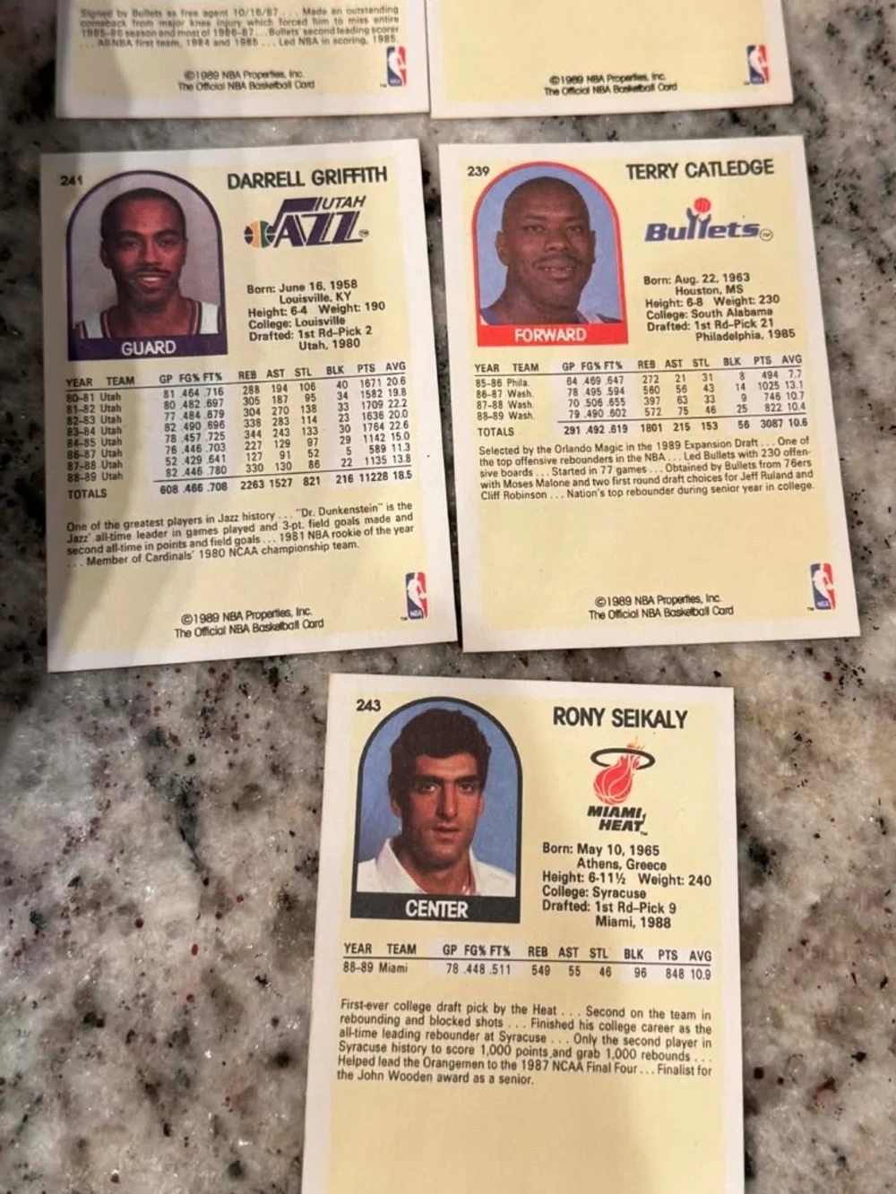 Vintage 1989 5pc NBA Hoops Basketball Cards -